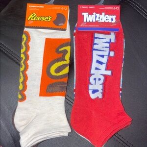 Reese's and Twizzlers Cute & fun Themed! Women's Socks - Red and Cream